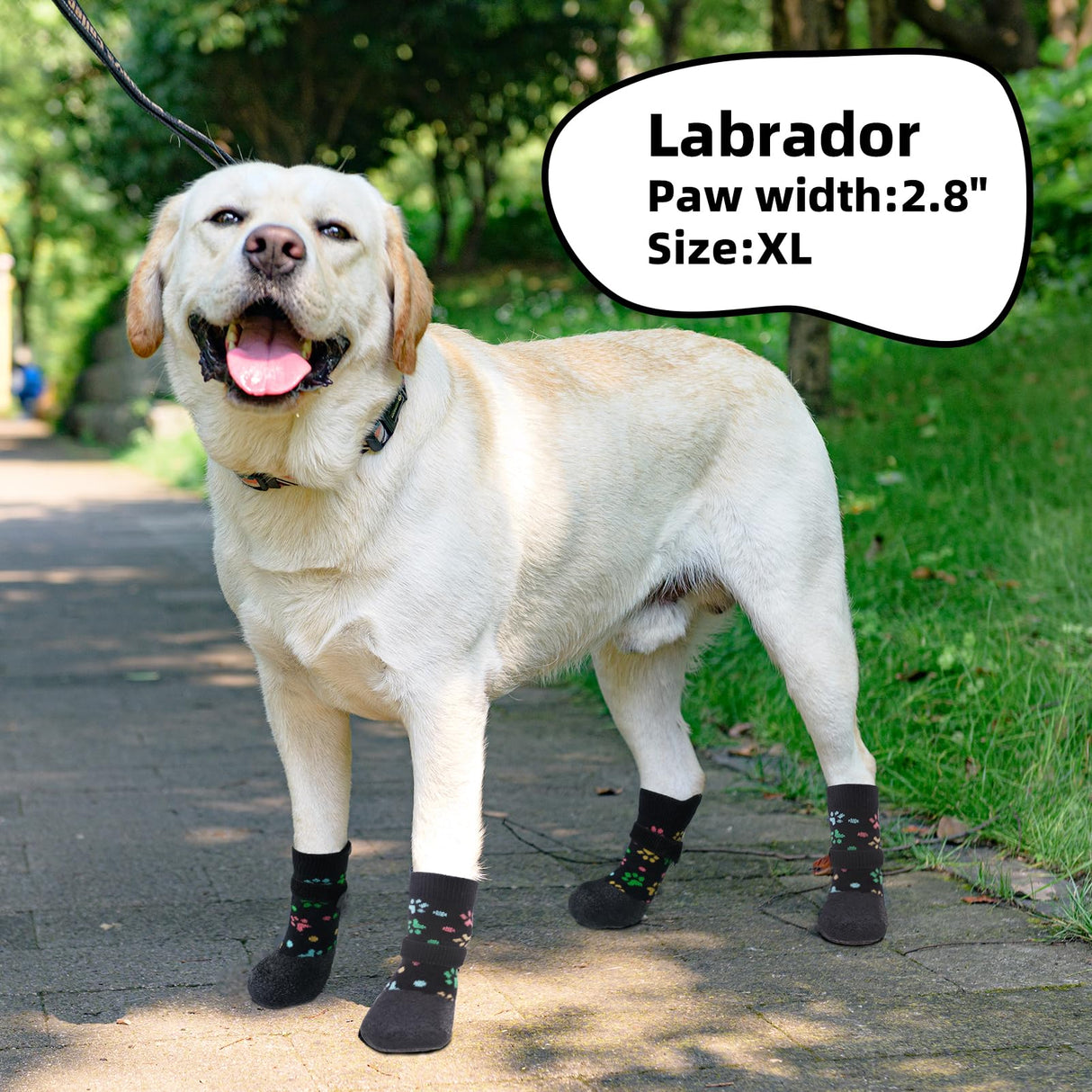 PUPTECK Anti Slip Dogs Shoes for Hot/Cold Pavement, Senior Booties, Rubber Boots & Paw Protectors for Small Medium Large Size Dogs to Prevent Licking, Grippy Socks for Hardwood Floors, Paw, XL