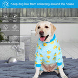 LovinPet Big Dog Wound Care/Surgery Recovery Shirt, Pet Anxiety Shirt, Lightweight Stretchy Knit Fabric, Rubber Ducks with Hats Blue Print Dog Pjs, Dog Pajamas, Pet PJ's/XL