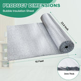 Reflective Bubble Insulation Sheet, Double Side Aluminum Foil Bubble Shield, Aluminum Foil Thermal Insulation Radiant Barrier for Windows, RV, Roof, Garage Door (23.6IN X 10FT)