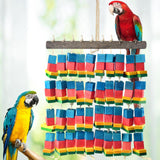 DBNESS Extra Large Bird Toys, 21.6inch XL Macaw African Grey Parrot Chewing Toys, Natural Wooden Block Knots Tearing Toy Parrot Cage Accessories for Big Birds