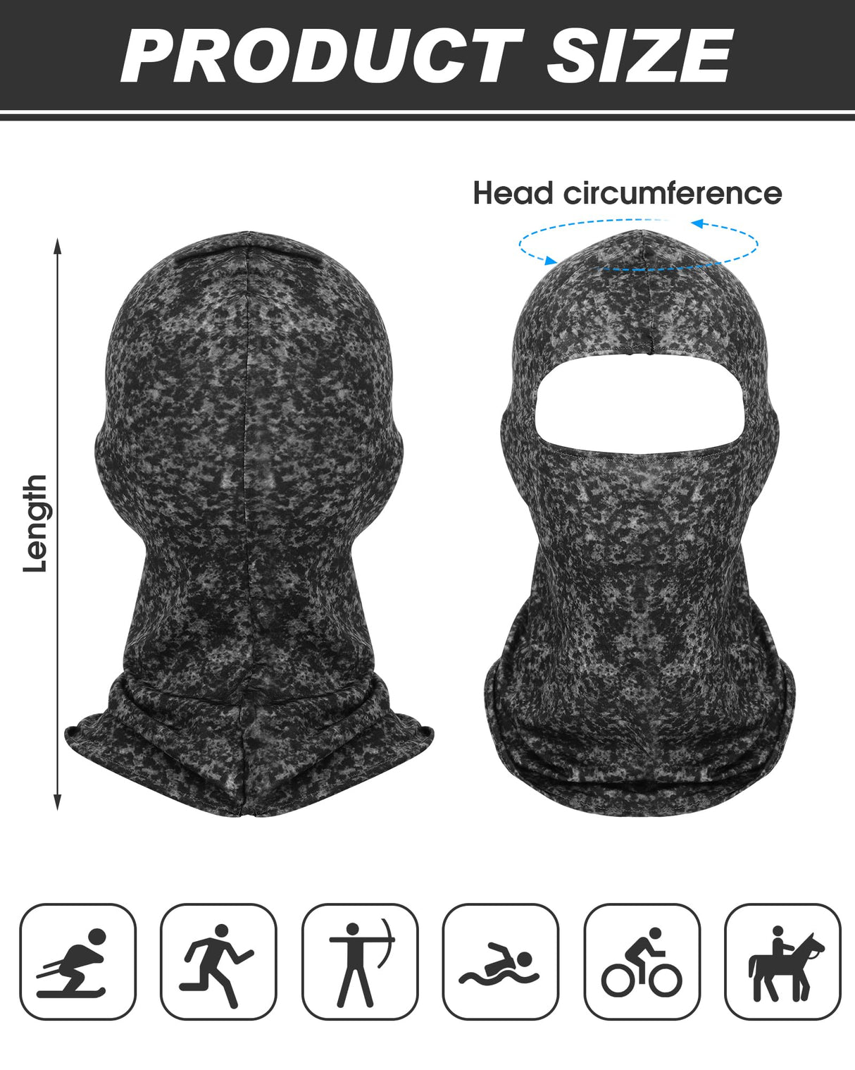Geyoga 9 Pcs Balaclava Sun Protection Ski Mask Full Face Cover UV Protection Silk Mask Balaclava for Women Men Outdoor Sport(M) Camouflage