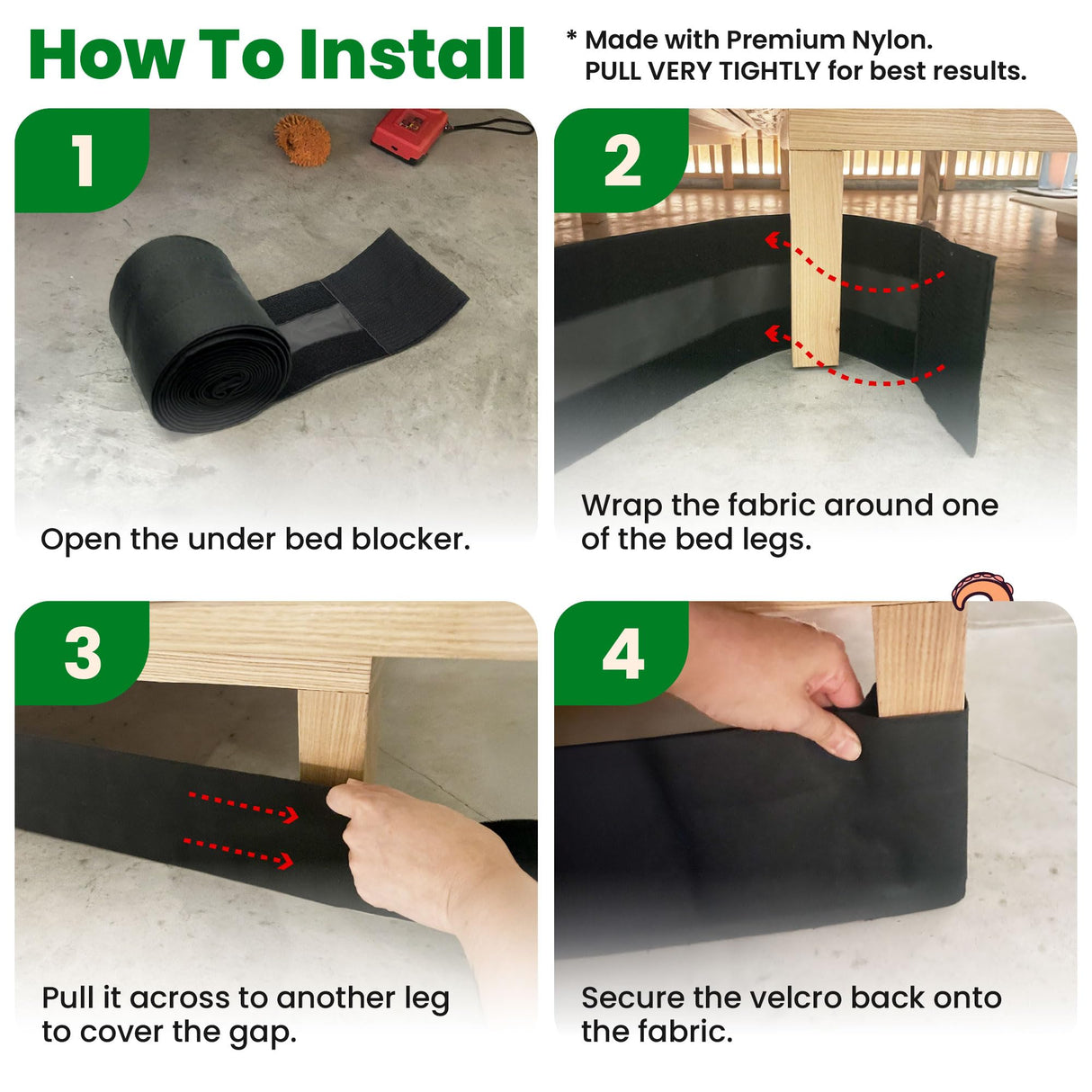 ECOHomes Under Bed Blocker Barrier | Under The Bed Gap Blocker Stretchable Elastic Band Strap Keeps Out Toys, Robots from Going Below Your Bed, Couch & Furniture Bottom Bumper (20 Ft by 6 Inch)