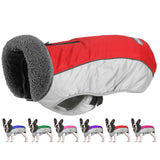 Petglad Dog Coat, Waterproof Ripstop Dog Winter Jacket with Leash Hole, Reflective Adjustable Warm Pet Fleece Snow Sweater for Small Medium Large Dogs - Red, XL