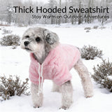 Fuzzy Dog Hoodie Sweater for Large Dogs Warm Winter Dog Clothes with Double-Sided Plush Fleece Soft Stretchy Pet Coats Hooded Sweatshirt for Medium Large Dogs