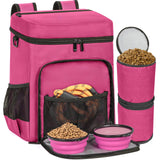 ANILD Dog Travel Backpack - Airline Approved Double-layer Pet Travel Bag Accessories with 2 Food Storage Bag and 2 Foldable Silicone Bowls for Hiking & Camping