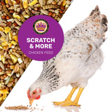 Scratch & More Chicken Feed - Enriched 5-Grain Mix with Mealworms & Fish Oil