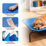 STARLATTA Elevated Dog Bed for Large Dogs, Washable Raised Cot with Skid-Resistant Feet, Waterproof Cooling Dog Beds with Oxford Cloth, Indoor/Outdoor Use, Blue 50in