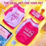 Jexine 6 Pack Chihuahua Dog T Shirt Girl Dog Puppy Clothes Breathable Outfit Pet Costume Summer Cat Clothes Dachshund Puppy Accessories Printed Shirts(Medium)
