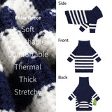 Fitwarm Dog Striped Knitted Sweater, Thermal Turtleneck Pet Coat, Dog Winter Clothes for Small Dogs Boy Girl, Cat Apparel, Blue, Small