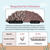 Mile Four Chicken Grit for Layer & Grower Chickens Age 8-20+ Weeks - 100% Natural Mineral Chicken Grit Quartzite, Poultry Grit, USA Mined, 4 lbs