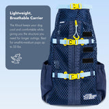 K9 Sport Sack Kloud - Medium, Blue - Ideal for Dogs with 17-19” Back Length - Ultra-Light Mesh Backpack Carrier with Inflatable Frame