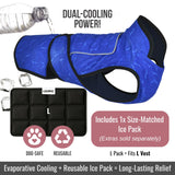 LUCOLOVE Dog Cooling Vest with Ice Pack – 2-Layer Evaporative Cooling Jacket with High Collar, UV Protection & Size-Matched Ice Pack – Cooling Vest for Dogs for Hot Weather (Blue Aqua, Large)