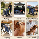 All-Terrain Pet Stroller for 2 Small Dogs/Cats, Heavy Duty 4-Wheel Dog Stroller for Medium Dogs up to 20 lbs, Foldable Pet Pram with Storage Basket, Cup Holder, Adjustable Handle & Weatherproof Cover