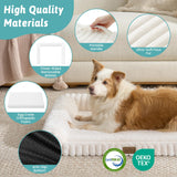 COZY KISS Cute Dog Bed for Medium Dogs, Faux Rabbit Fur Orthopedic Foam Dog Bed with Sides, Removable Washable Cover & Waterproof Lining, Comfortable Pet Couch, Cream (36" L x 27" W x 6.5" Th)