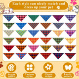 Bunnycool 72 Pcs Plaid Dog Bandanas Bulk Triangle Scarf Cat Bibs Puppy Scarf Stripe Bandanas for Puppy Cat Birthday Party Costume