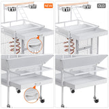 Yaheetech Wrought Iron Bird Cages, Play Top Large Aviary with Stand for Cockatiel Parrot Sun Parakeet Conures Lovebird Budgie Finch African Grey White, 61-inch