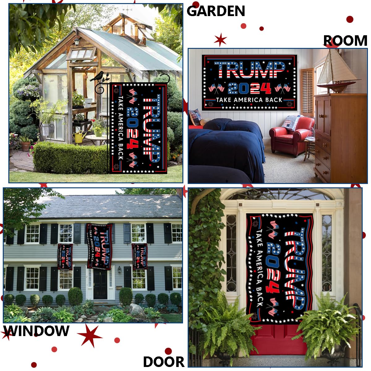 Trump 2024 Flag, 3 x 5FT "TAKE AMERICA BACK" Flag, Double Sided Three Ply Trump Flag, UV protection, Fade Resistant, Durable Flag Suitable for Indoor Outdoor