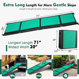 Max Length 71" & Width 20" Dog Car Ramp for Large Dogs Up to 250lbs, Foldable & Non-Slip Surface Ideal for Cars, SUVs, Trucks and Outdoor Steps, Upgraded Lighter Weight, Extra Wide Pet Stairs Ramp