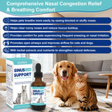 Nasal Congestion Relief Drops for Cats and Dogs, Sinus Support Supplement for Pets, Helps with Sneezing Runny Nose & Respiratory Comfort, Cat Dog Sinus Relief for Supports Clear Breathing