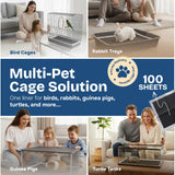 PHOBA Bamboo Charcoal Bird Cage Liners, 18''x24'', 100Sheets, Bamboo Charcoal Odor Control Papers, Super Absorbent Disposable Tray Mats for Parrots, Parakeets, Cockatiels.