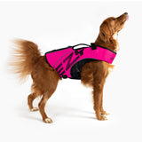 EzyDog DFD X2 Dog Life Jacket - Adjustable Swimming Safety Life Vest Preserver with Continuous Neck Flotation, Reflective Trim, & Grab Handle (3XS, Pink)