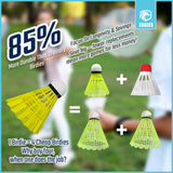 Badminton Birdies - Nylon Bedminton Shuttlecocks for Baseball/Softball Batting Training - Shuttle Balls for Indoor and Outdoor Matches ~ Highly Stable & Durable Plastic badmington Birdie Ball set