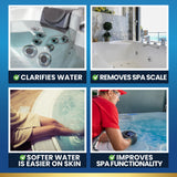 ADIOS! Hot Tub Hard Water Calcium Remover with Scale and Stain Clarifier, Soften Treat and Reduce Spa and Pool Deposits - Quart (32 oz)