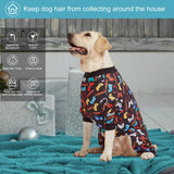 LovinPet Large Dog Pajamas, Game Console Print,UV Protection, Wound Care/Post Surgery Dog Clothes, Pet Anxiety Relief, Lightweight Stretchy Pitbull Pullover Shirt, Onesies for Dogs, Pet PJ's/Medium