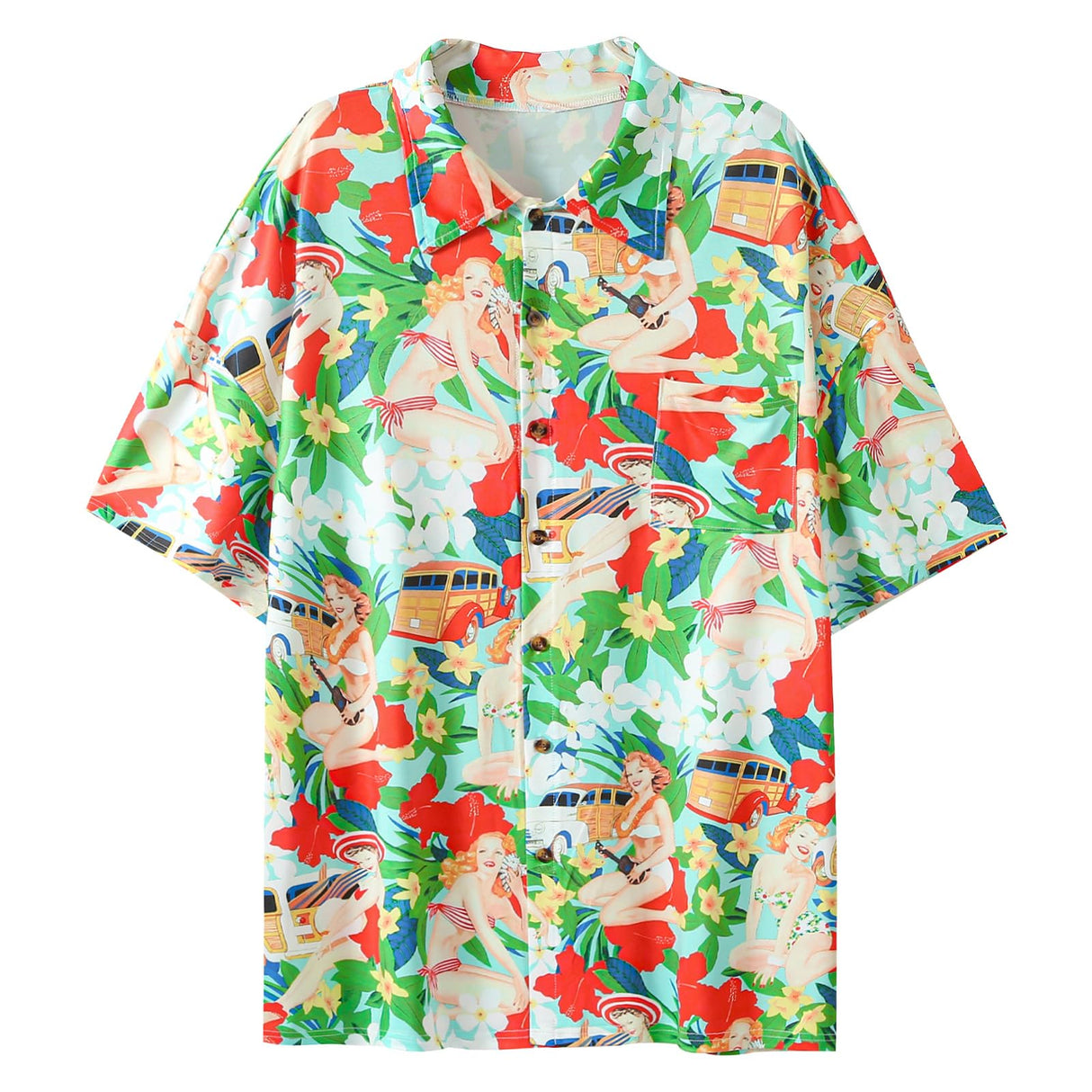 Dog Shirt Hawaii Breathable Cool Beach Style T-Shirt Dog Clothes for Medium to Large Dogs Owners and Pet Shirts Sold Separately,XL Red Girl