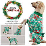 LovinPet Large Dog Christmas Pajamas for Dogs - Shirts for Big Dogs Xmas Holiday Costume Lightweight Pullover, Christmas Critters Aqua Prints Large Dog Pjs, Pitbull Dog Onesie, Pitbull Onesie, 2XL