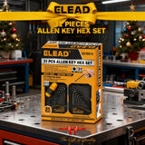 ELEAD 31-Piece Hex Key Set - Allen Wrench Set, SAE and Metric Allen Keys MM(0.7mm-10mm) SAE(0.028"-3/8) Heat-Treated, Torque Handle, High Leverage, Long & Short Keys, Easy Organization
