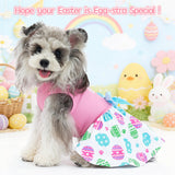 XPUDAC 4 Pack Cute Dog Dress with Bowknot Dog Clothes Puppy Skirt Mommy Floral Bunny Egg Shamrock Print for St. Patrick's Day Easter Holiday Pet Outfit for Girls, M