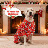 SCENEREAL Christmas Dog Pajamas for Small Medium Large Dogs Girl Boy, Cute Snowman Pet Clothes Sweater Puppy Winter Coat, Soft Xmas Doggie Onesie Cat Jammies Pjs Outfits, Red XL