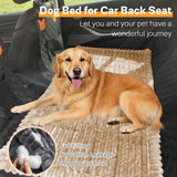 WTHAVEN Dog Car Seat Cover for Back Seat, Dog Bed for Car, Fit for Backseat Extenders, Car Seat Protector, Nonslip Soft Durable for Cars Trucks and SUVs (Light Brown, 24.8"*54")