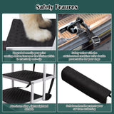 Dog Ramp for Car, Extra Wide Dog Stair for Large Dogs Car, Pet Steps Light Weight Aluminum Foldable Dog Steps for Cars and SUV,High Beds, Trucks, Supports up to 200 lbs (Extra Wide-4 Steps)