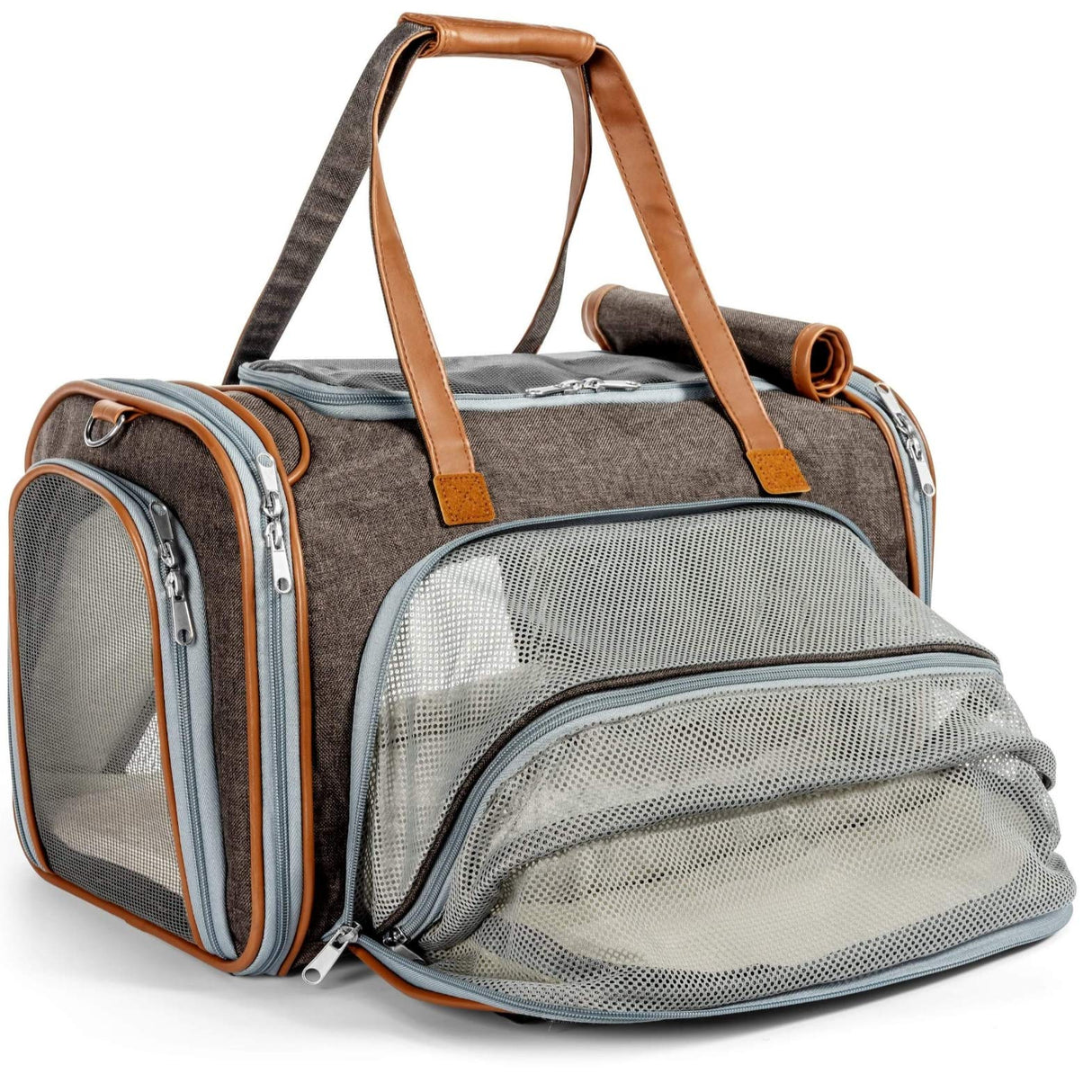Mr. Peanut's Gold Series Big Apple XL Expandable Pet Carrier V3.0 (Charcoal Ash)