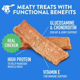 Dogswell Jerky Hip and Joint Dog Treats Grain Free Made in USA Only, Glucosamine and Chondroitin, 24 oz Chicken