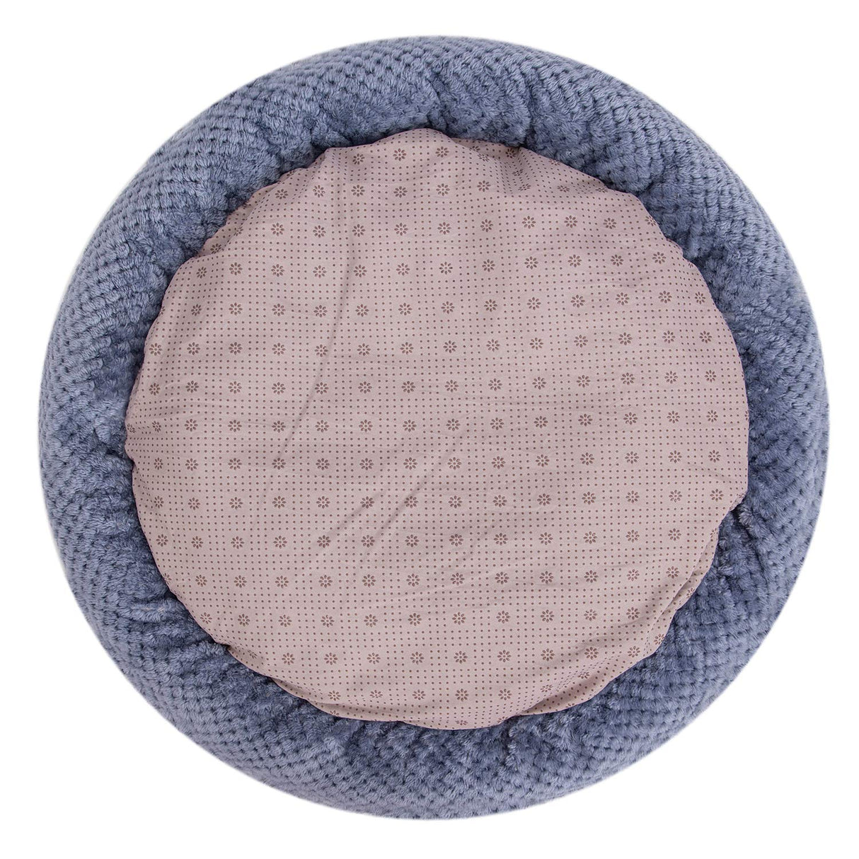 WONDER MIRACLE Fuzzy Deluxe Pet Beds, Super Plush Dog or Cat Beds Ideal for Dog Crates, Machine Wash & Dryer Friendly (24" x 24", Smoked Blue)
