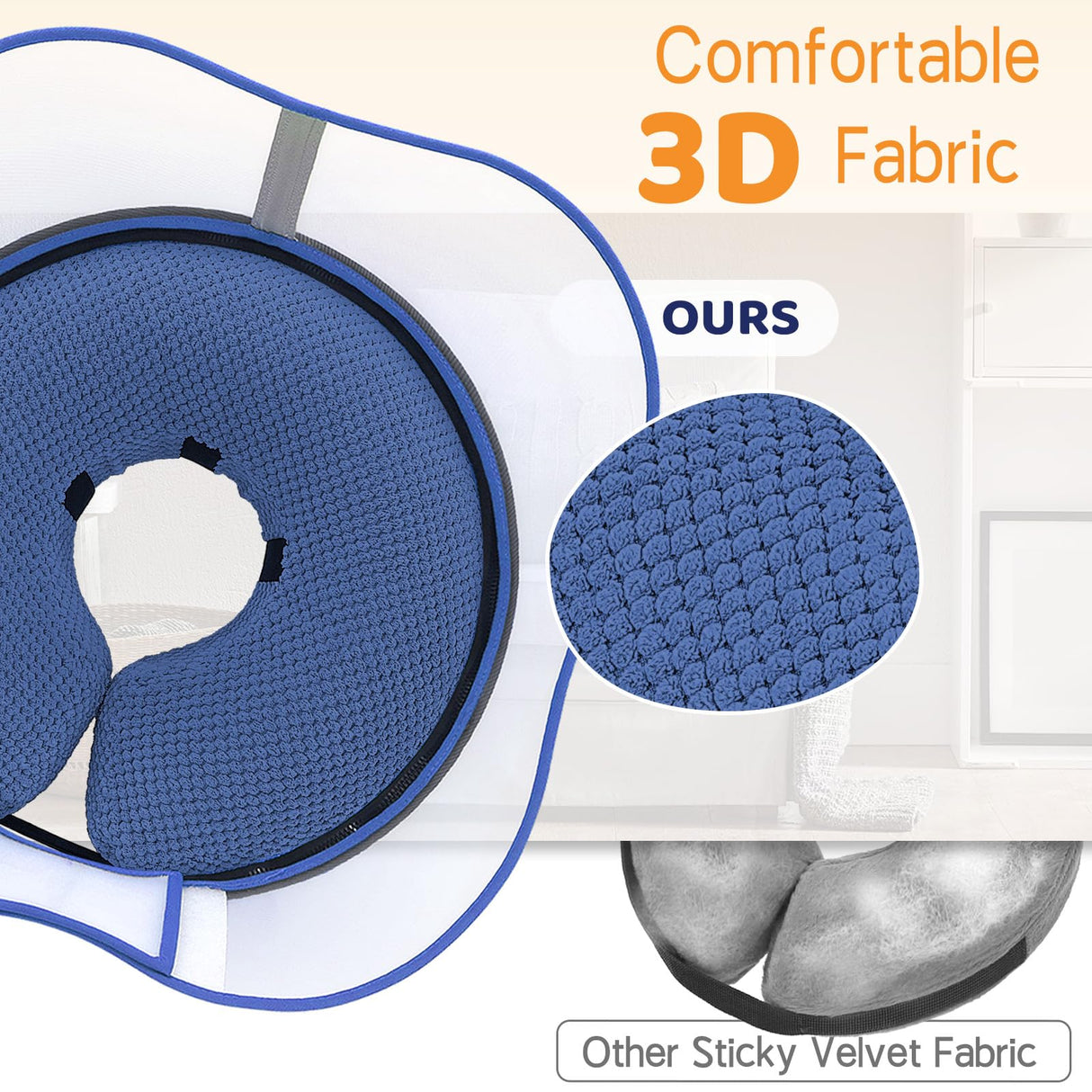 Supet Raised Inflatable Dog Cone Alternative Collars for After Surgery, Dog Donut Collar After Surgery, Soft Pet Cone for Small Medium Large Dogs to Stop Licking