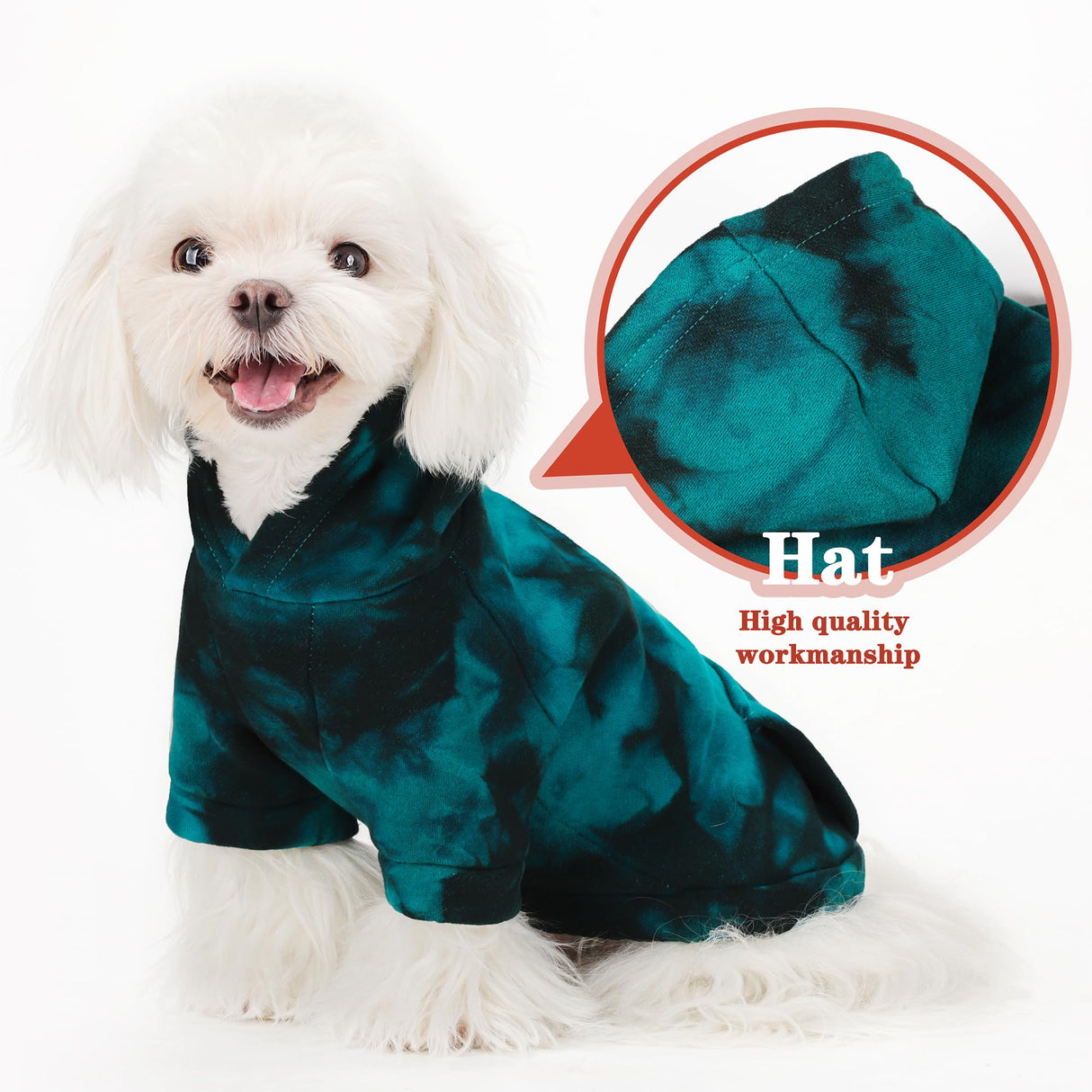 Chic Tie-Dye Dog Hoodie with Practical Pocket - Fashionable and Cozy Sweatshirt for Small, Medium, and Large Dogs, Ideal for Casual Outings and All-Day Comfort in Vibrant Colors. Cyan XXL