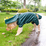 HDKUW Large Dog Raincoat with Leash Hole, Full Coverage Slicker Dog Rain Coat Hoodie, Animal Shape Waterproof Jacket for Small Medium Large Dogs Dinosaur 4XL