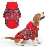 PUPTECK Winter Dog Hoodie Pet Sweatshirt Soft Warm Clothes Fleece Lined with Hat for Small Medium Large Dogs, Pocket Design, Snow M