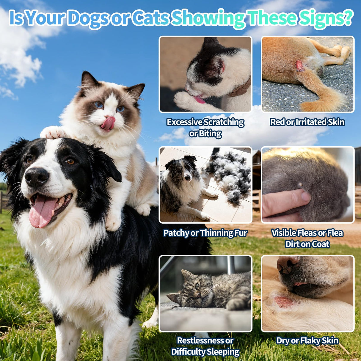 Flea and Tick Prevention for Dog and Cat, Natural Oral Flea & Tick Itch Relief Support Drops with Multivitamin for Pets - Supports Healthy Skin & Coat - Oral Supplement for All Breeds & Ages - Chicken