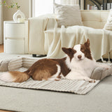 WINDRACING Luxury Dog Couch Bed, Washable Calming Dog Couch Cover, Couch Protector for Dogs, Waterproof Sofa Bed, Pet Bed Mats for Sofa, Pet Sofa Covers (Beige X-Large 45x37x5.5 inch
