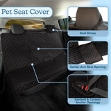Dog Car Seat Cover for Back Seat - Water-Resistant Car Seat Protector for Cars, Trucks, and SUVs - Seat Cover Protects from Scratches, Mud, Pet Hair and Accidents - Car Accessories by PETMAKER (Black)