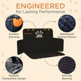 Breezy2Nest Pet Seat Cover for Back Seat – Waterproof Backseat Cover for Dogs in Car with Mesh Window, Oxford Fabric, Storage Pocket, Side Flaps & Carry Handles