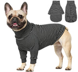 ROZKITCH Dog Fleece Sweater for Small Dogs Male Girl, Lightweight Shirt with Leash Hole, Soft Jumpsuit Loungewear for Indoor Outdoor Dailywear for Pug, Shih Tzu, Cocker Spaniel Blackwhite S