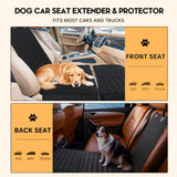 HOMBYS Detachable 2-in-1 Back Seat Extender for Dogs, Full-Coverage Pets Car Seat Cover & Storage Organizer, Waterproof Seat Protector for Cars, TruVs, Trucks (with Zipper Combination, Large)