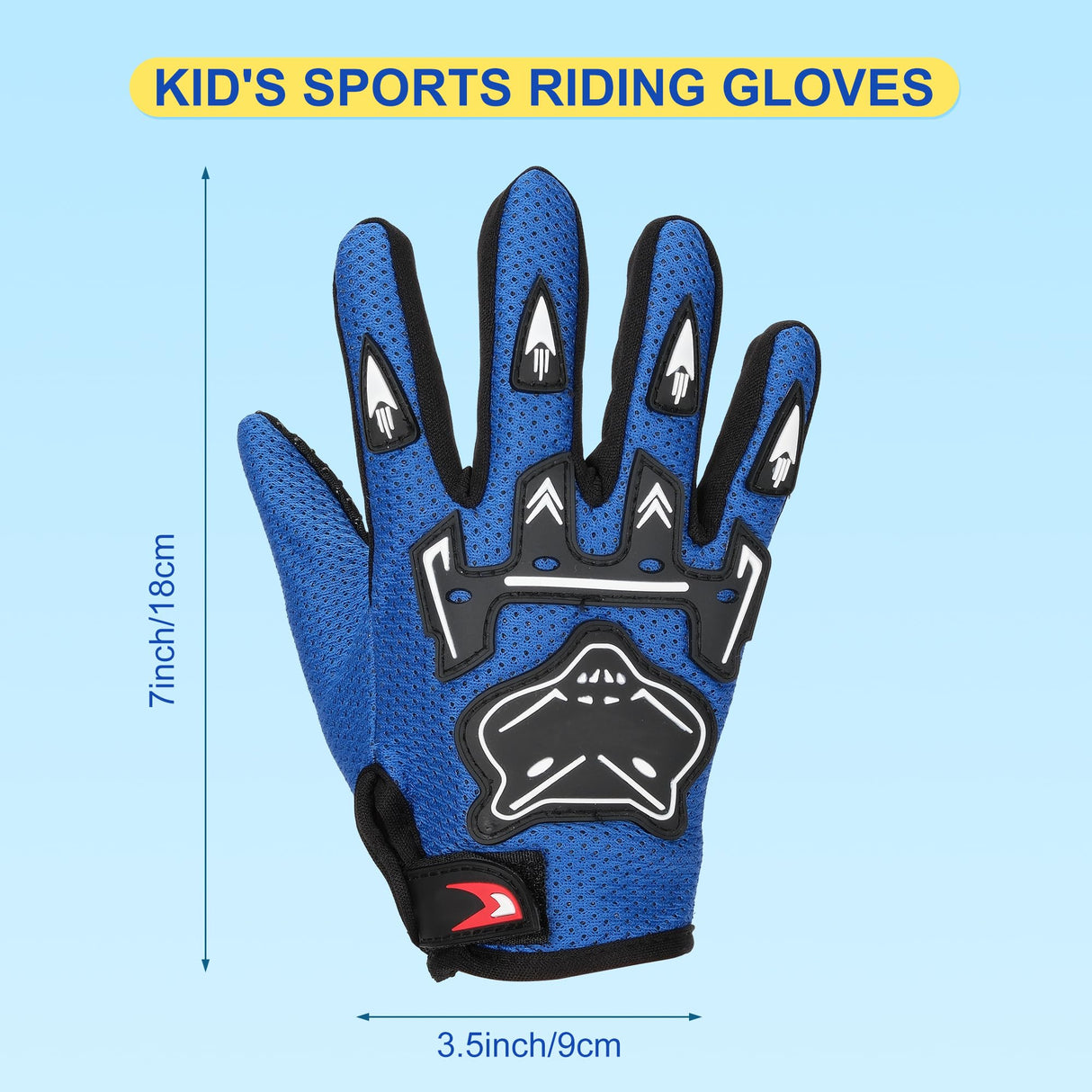TOKCKYBL Kids Dirt Bike Gloves - Youth Motorcycle Gloves for Boys & Girls, Breathable Non-Slip Riding Full Finger Children Glove for BMX, Mountain Bike, ATV, Cycling & Outdoor Sports