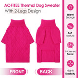 AOFITEE Dog Sweater, Dog Sweaters for Medium Dogs Girl, Warm Dogs Christmas Sweater, Winter Medium Pet Sweaters Female Male, Turtleneck Knitwear for French Bulldog, Boston Terrier (Rose Red, M)